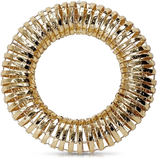 Svetleč zlati božični venec, 20 LED, 30 cm