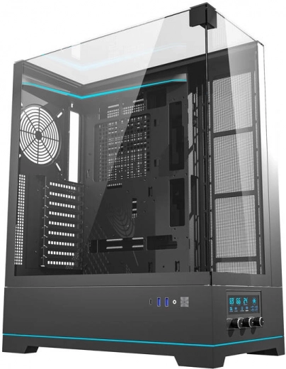 Računalniško ohišje Darkflash DY450L ATX Mid Tower brez ventilatorjev – črno