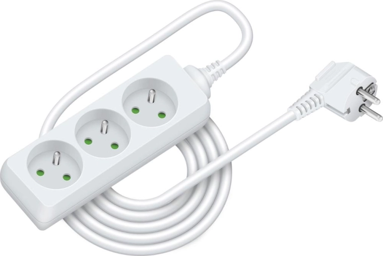 Retlux Extension Lead with 3 Sockets, 3 m