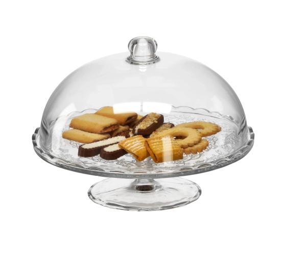 Steklena večstopenjska skleda s pokrovom 29 cm