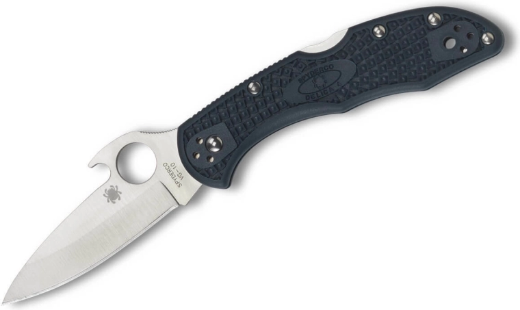 Spyderco Delica 4 Emerson Opener žepni nož 7,4 cm, satin, modrosiva FRN