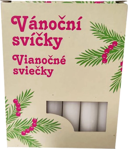 Bele svečke za božično drevesce 1,2 × 10 cm – 12 kosov