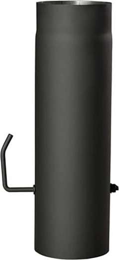Dimniška cev s loputo 130 mm, dolžina 500 mm, črna