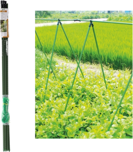 Vrtni okvir s plezalno mrežo 1,5 m, premer palic 16 mm, zelen