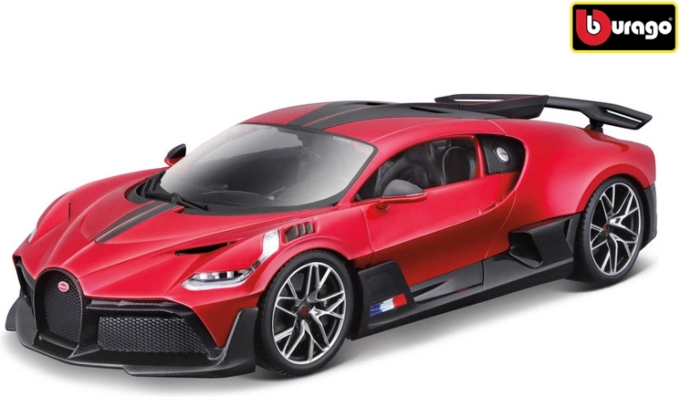 Model avtomobila Bugatti Divo v merilu 1 : 18, kovinsko rdeč