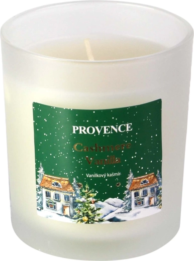 Božična sveča v steklu, mat bela 7 × 8 cm, 135 g