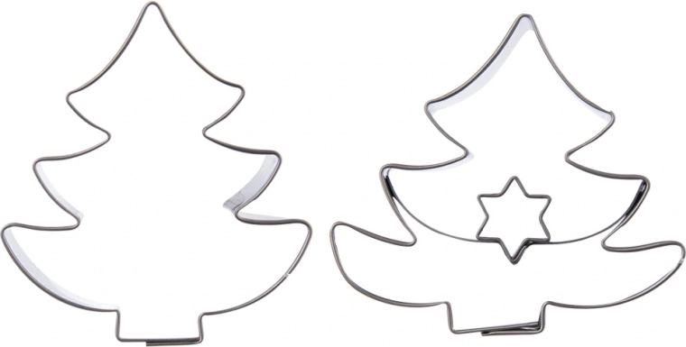 Orion stainless steel Christmas tree cookie cutters 4.5 cm - 2 pcs