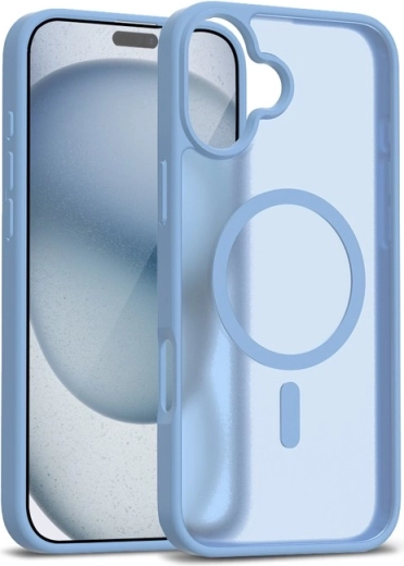 hibridni mat etui z magnetom MagSafe za iPhone 17 – moder