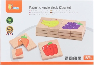 Lesene magnetne puzzle s sadjem