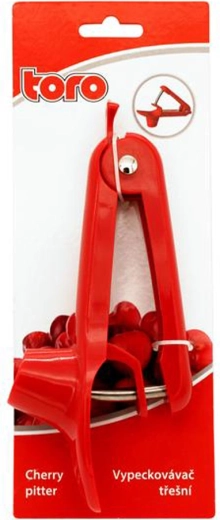 Odpečkovač češenj rdeč plastičen 20,5 × 8 × 3 cm