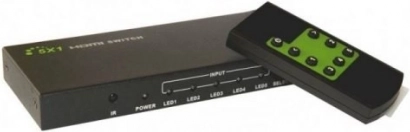 HDMI stikalo 5/1 z daljinskim upravljalnikom, 4K2K 3D, črno