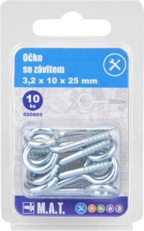 Zaprto uho z navojem 25 × 10 × 3,2 mm, cink (10 kos)