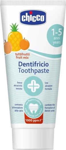 Chicco zobna pasta sadna mešanica s fluoridom za otroke od 1 do 5 let, 50 ml