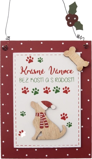 Wooden sign “Merry Christmas” red 15 × 20 cm