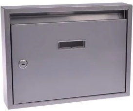Večstanovanjski poštni nabiralnik 320 × 240 × 60 mm, siv, brez predvrtanih lukenj