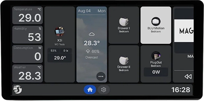 Stenski zaslonski panel na dotik Shelly Wall Display X2i 6,95" Wi‑Fi 6 in Bluetooth (črn)