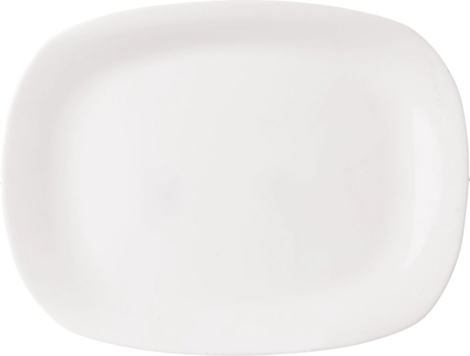 Beli pravokotni stekleni servirni pladenj 28 × 21 cm