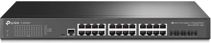 Stikalo JetStream L2+, 24 vrat, 4 reže 10GE SFP+
