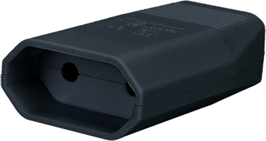 Solight flat plug (male connector), Type C Euro, 2.5 A, straight, IP20, black - 1 piece