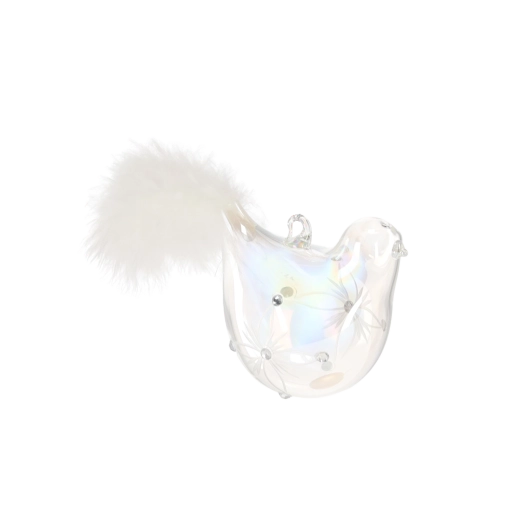 Steklene božične okraske ptiček, set 6 kosov