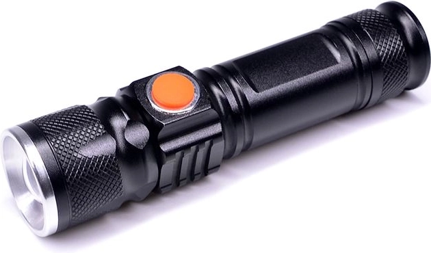 Solight polnilna LED žepna svetilka 200 lm z zoomom