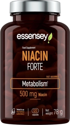 Essensey Niacin Forte vitamin B3 500 mg, 120 kapsul