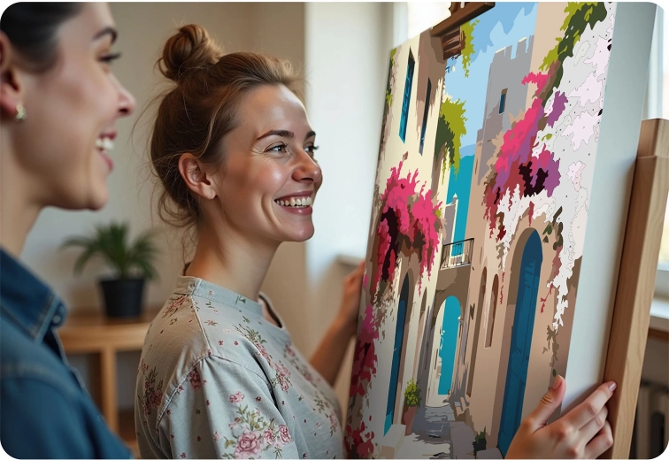 Končano delo preprosto razstavite