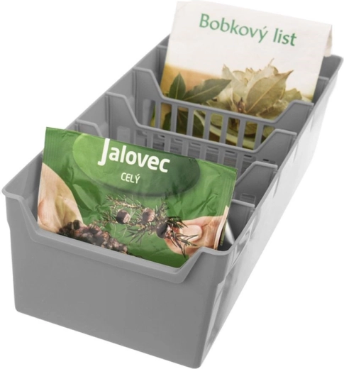 Kuhinjski organizator za začimbe, siv, 30 × 13 × 8 cm