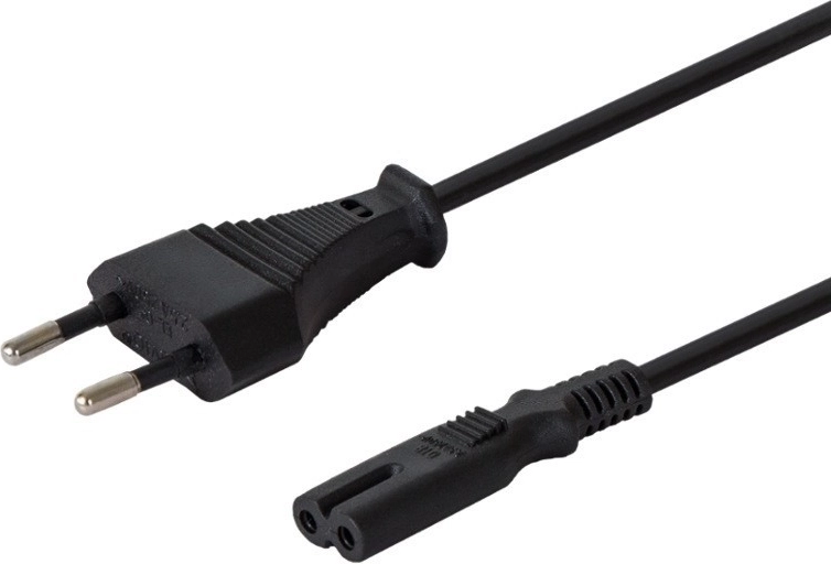 Ploski napajalni kabel z dvopolnim vtikačem C7, 3 m