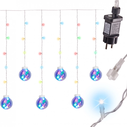 LED viseča svetlobna zavesa 3 m, 108 LED, večbarvna