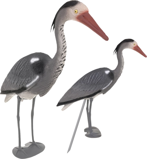 Garden heron decoration Gardlov on a stake rod 66 cm, grey
