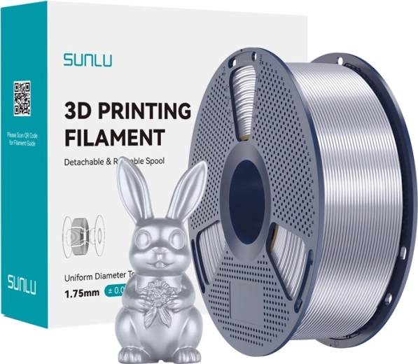 Sunlu PLA+ Silk srebrni filament za 3D-tisk