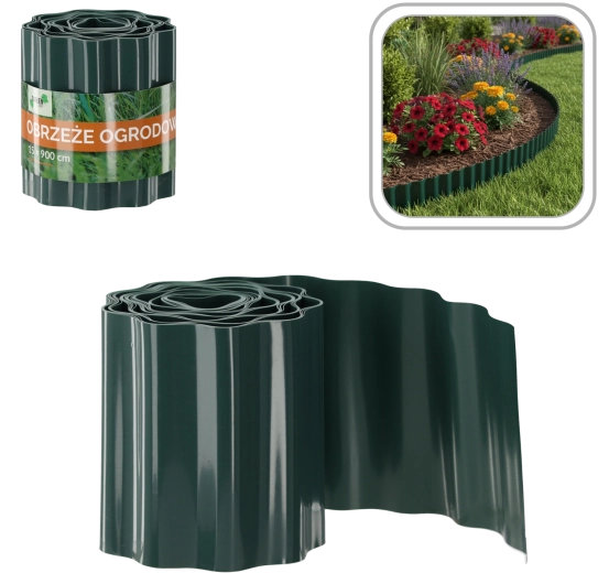 Vrtni robnik 15 × 900 cm, zelen