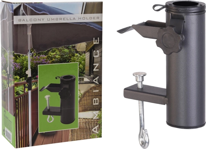 Balkonski nosilec za senčnik, jeklo, antracit, premer 54 mm