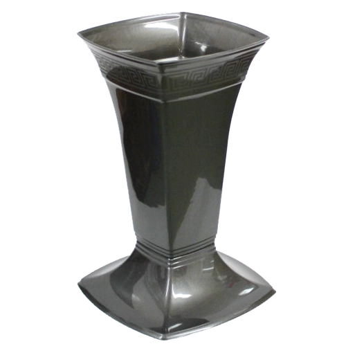 Pokopna vaza Etna nizka v grafitno kovinski barvi LAMELA