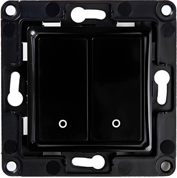 Stikalo Shelly za na steno z 2 gumbi, črno