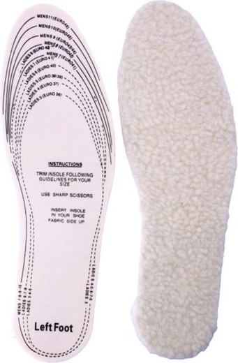 Vložki za čevlje iz umetne volne in lateksa – 1 par