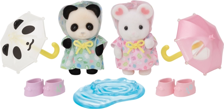 Sylvanian Families sprehod v dežju baby duo