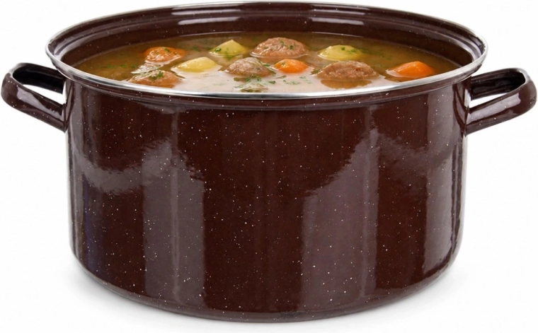 Enamelled pot BROWN 15 l, 36 cm