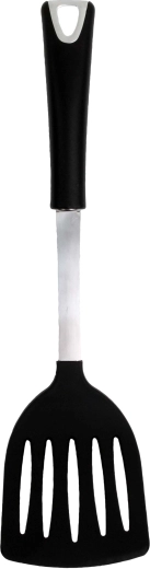 Preluknjana lopatica s črnim ročajem