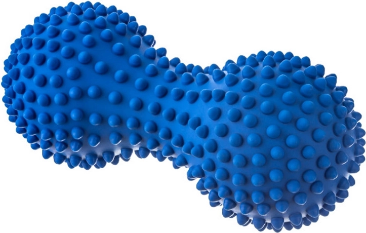 Rehabilitacijski masažni valjček duoball 15,5 cm moder