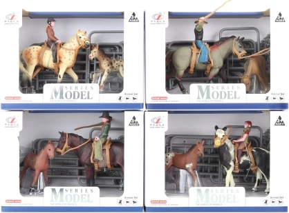 Set of Horses with Rider and Corral