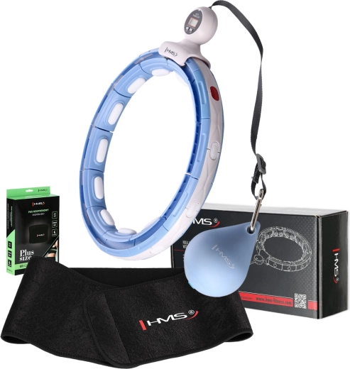 Masažni pametni hula hoop z utežjo in števcem + zoževalni neoprenasti pas HMS