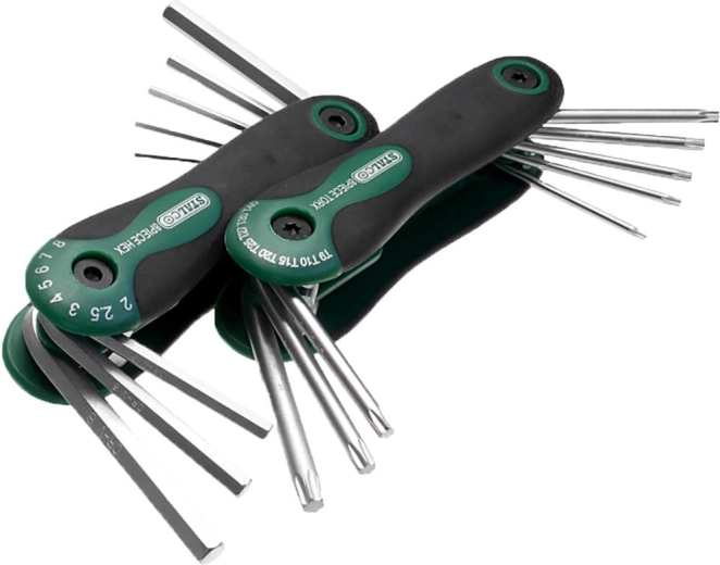 Set ključev TORX in imbus TORX T9–T40, HEX 2–8 mm, 2×8 delov STALCO