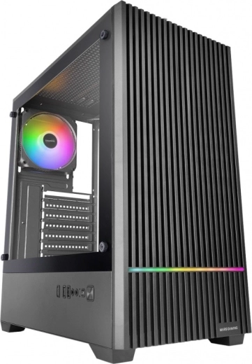 Mars Gaming MC-Quantum črno gaming PC ohišje ATX s 4 ventilatorji