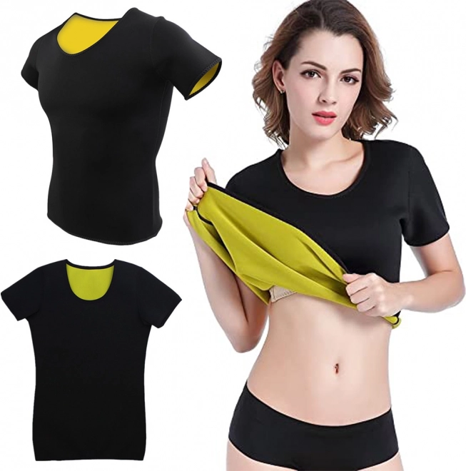 Ženska fitnes neopren majica s kratkimi rokavi – XXL