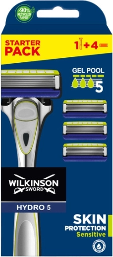 Wilkinson Hydro 5 Skin Protection Sensitive men's razor + 4 cartridges