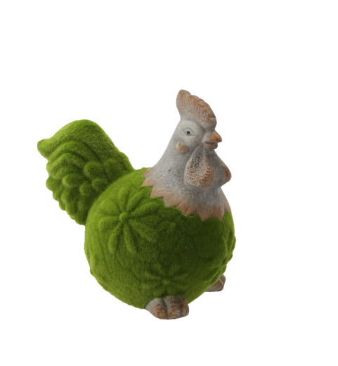 Velikonočna figurica zelene kokoši iz keramike 23,5 × 15,5 × 23,5 cm