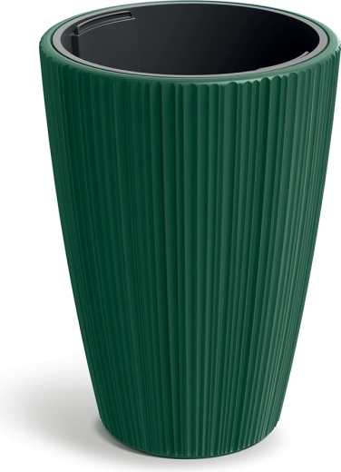 Cvetlični lonec ORO 39 cm temno zelen z vložkom