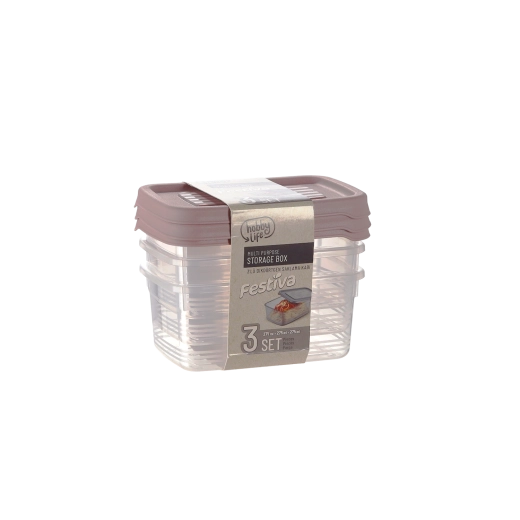Festiva komplet 3 pravokotnih posodic 275 ml